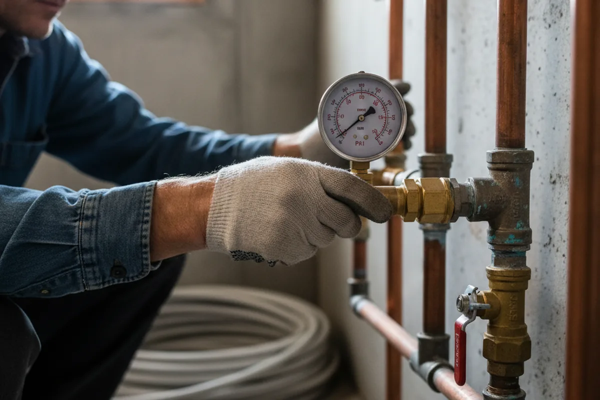 Pressure testing a repaired line during Water Line Repair in Salley